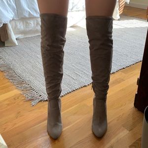 Tall tan heeled boots